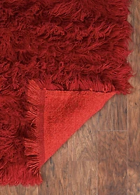 Tapis de couloir Nouveau Flokati 1400 gr de 2' 4" x 8' 6", Rouge
