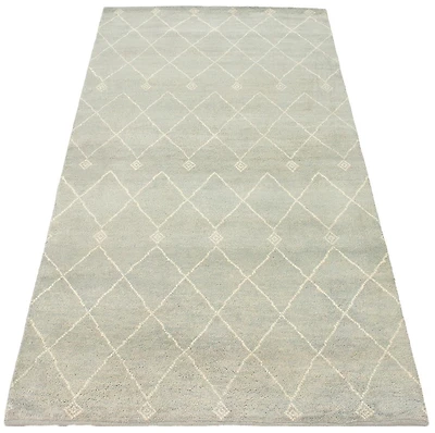 ECARPETGALLERY Tapis Noué à la Main pour Salon, Salle à Manger et Chambre à Coucher Marocain Collection Tangier 5'1" x 7'11" en Vert