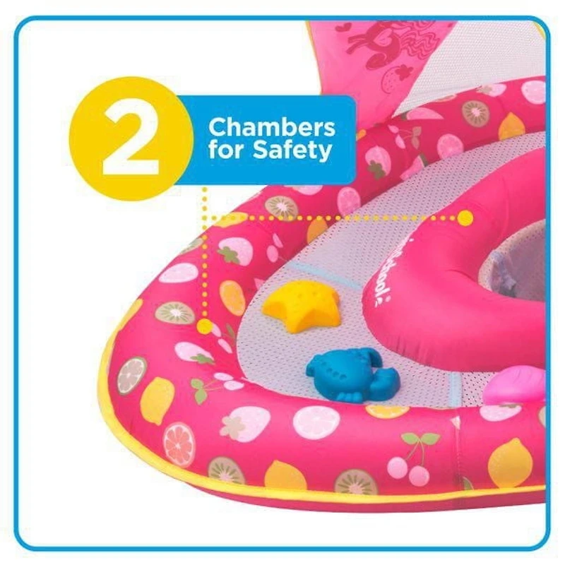 SwimSchool Grow-With-Me Babyboat avec auvent et 3 jouets - Sirène BabyBoat avec auvent et jouets