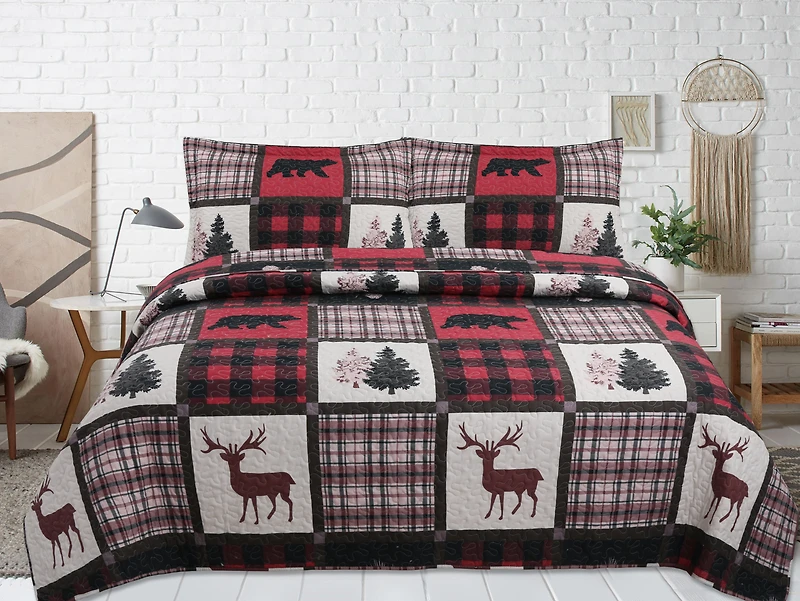 Marina Decoration Rich Printed Stitching Coverlet Bedspread Ultra Soft Summer Bedding Quilt Set with Quilted Sham