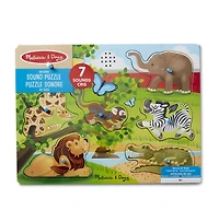 Melissa & Doug Wooden 7-Piece At the Zoo Sound Puzzle