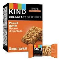 KIND Barres Déjeuner, Beurre d'Arachide, (50g), Boîte de 8 Barres