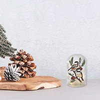 Christmas Led Glass Dome Birds On Branch 6.3"