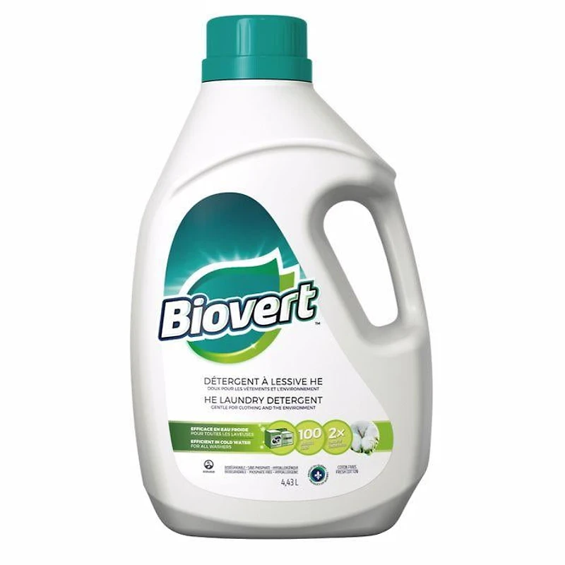 BIOVERT Morning Dew HE Laundry Detergent Ecologo Certified, 100 Loads  4.43 L