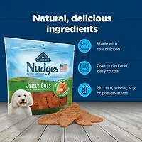 Blue Buffalo Nudges Jerky Cuts Gâteries Naturelles pour Chiens, Poulet. BLUE Nudges Jerky Poulet Chien 283g