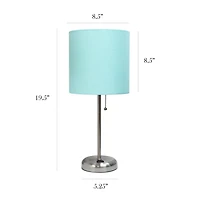 Lampe bâton Feux de la Rampe avec sortie de charge et abat-jour en tissu, Aqua