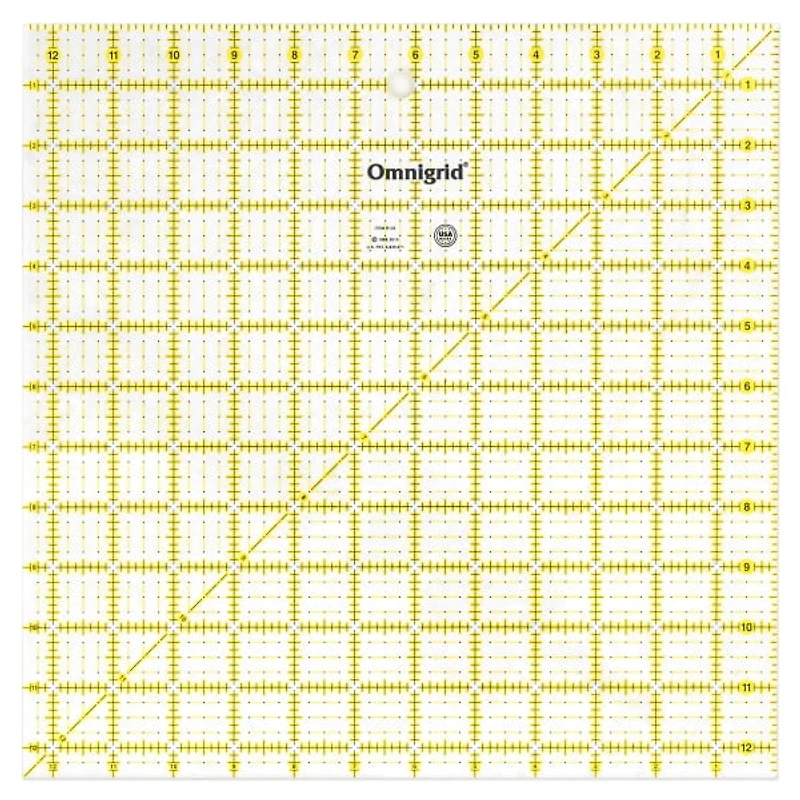 Omnigrid Règle carrée à courtepointe (4-1/2 po, 6-1/2 po, 9-1/2 po et 12-1/2 po)