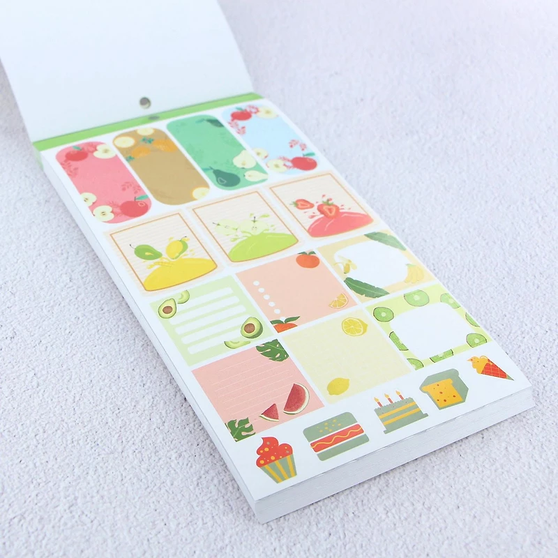 CRAFTY & CO. Livre d'autocollants alimentaires, 1 454 pièces, mignon, amusant, pour enfants et adolescents FOOD STICKERBOOK