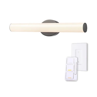 AmbianceSelect™ 24" Black Dimmable Color Adjustable LED Integrated Vanity Light with Wall Mount Dimmer Remote, 91005759