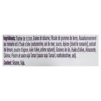 Craquelins multigrains de Crunchmaster, romarin et huile d'olive