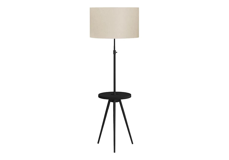 Monarch Specialties Lighting, Floor Lamp, 63"h, Black Metal, Ivory / Cream Shade, Contemporary