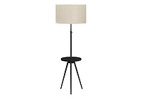 Monarch Specialties Lighting, Floor Lamp, 63"h, Black Metal, Ivory / Cream Shade, Contemporary