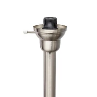 Lampe de sol élégante 3 lumières avec abat-jour en verre festonné, nickel brossé