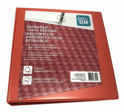 PEN+GEAR DURABLE VIEW 1.5 FASHION BINDER ORANGE