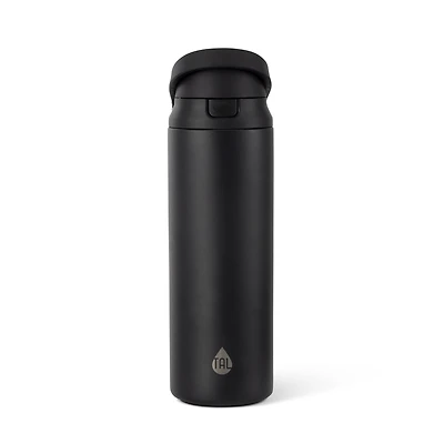 TAL Stainless Steel 2-in-1 Straw and Chug Water Bottle with Push Lid 24 fl oz, Black