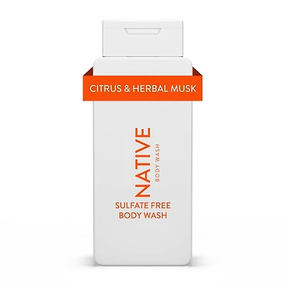 Native – Nettoyant pour le corps Agrumes et musc botanique sans sulfate, sans parabènes 532 ML