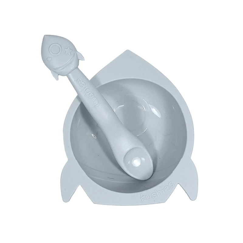 KU Silibowl bol et cuillère en silicone Bleu