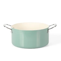 Crock-Pot Artisan Poêle à sauter profonde en fonte émaillée de 3,5 Qt avec couvercle, rouge écarlate, ronde