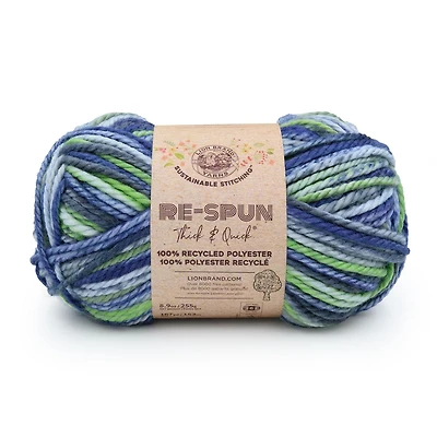 Lion Brand Re-Spun Thick & Quick® Yarn Riverside #6 Super Bulky Recycled Polyester Yarn, 340g/ 204m - 1CT
