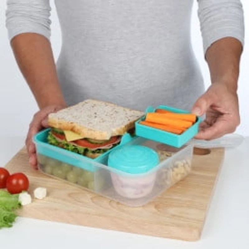 Bento et contenant pour aliments de la collection Sistema To Go, 6,9 tasses, clair, couleurs assorties 1,65 l, Les couleurs varier.