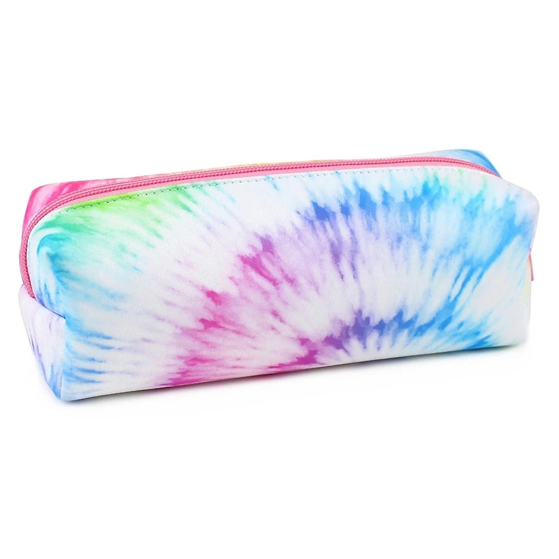 Pen + Gear Tie Dye Print EVA Pencil Pouch in Pastel Rainbow Colours