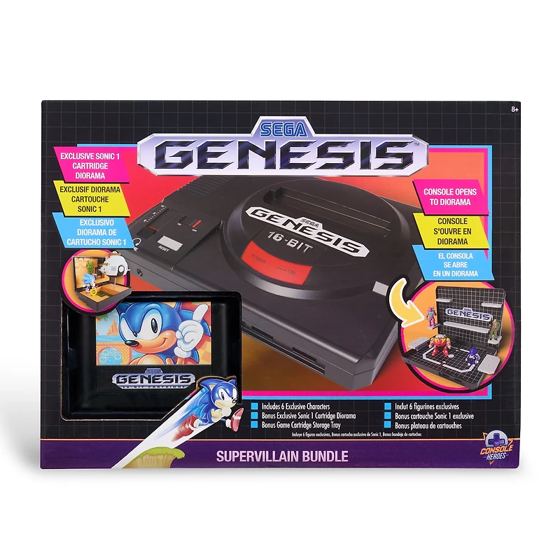 Console Heroes d'affichage Sega Genesis : Pack Supervillain Boss + Sonic 1