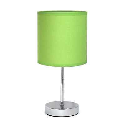 Simples Conceptions Mini lampe de table de base chromée avec abat-jour en tissu