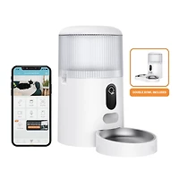 Instachew Purechew Mangeoire automatique double pour animaux de compagnie, séparateur à deux voies et double bol pour chats et chiens