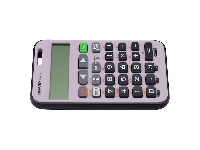 Calculatrice scientifique Sharp ELWS40VL WriteView pour les élèves de 5e à 8e année, écran 10 chiffres, fractions et fonctions d’entraînement, calculatrice scolaire avec trou pour cordon (violet)