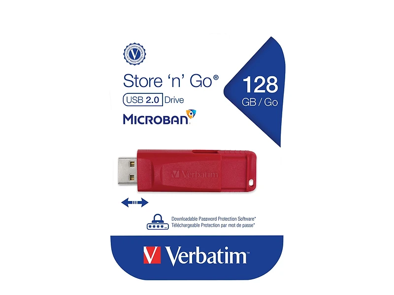 Clé USB 2.0 Verbatim de 128 Go - 1 paquet