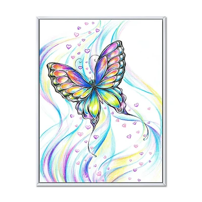 Designart Papillon irisé ART MURAL À CADRE FLOTTÉ