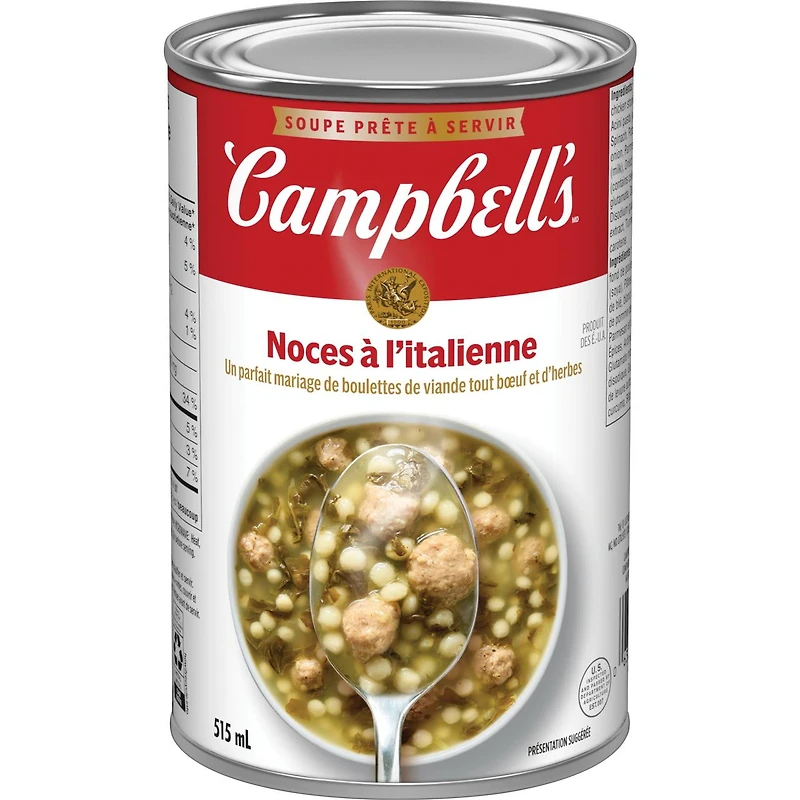 Soupe prête à servir de Campbell'sMD, Noces à l’italienne, longue conservation Prête à déguster 515 mL