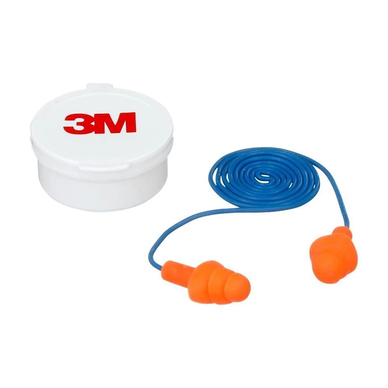 3M™ Reusable Earplugs 90586H1-DC, Corded, 25 dB NRR, Blue/Orange