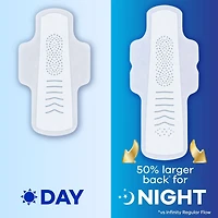 Always Infinity Feminine Pads for Women, Flexfoam Pads with Wings, Size 5, Extra Heavy Overnight Absorbency, Unscented, 11CT