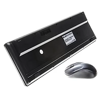 BlueDiamond Connect Combo Clavier sans fil à membrane avec Souris sans fil à technologie 2,4 GHz - Disposition Anglais - Noir