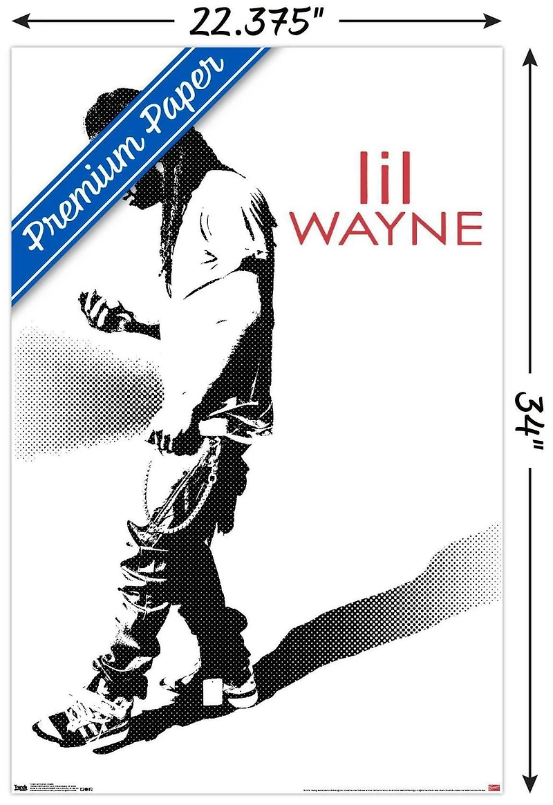 Lil Wayne - Hustle Wall Poster, 14.725" x 22.375" Framed
