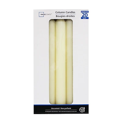 Mainstays 8" Unscented Ivory Column Candles