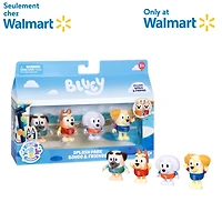 Pack de 4 figurines Bluey changeant de couleur – Exclusivité Walmart – Water Park Bingo & Friends Figurine Bluey changeant de couleur, lot de 4, parc aquatique, bingo et amis, exclusivité