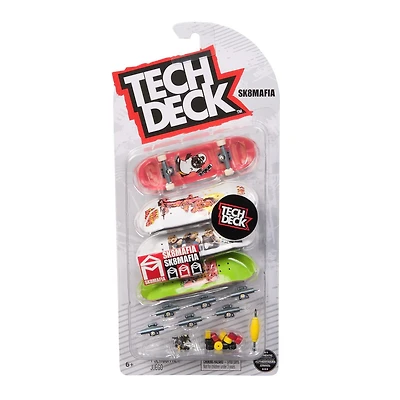 Tech Deck, Ultra DLX Fingerboard 4-Pack, SK8MAFIA Skateboards, Collectible and Customizable Mini Skateboards, Kids Toys for Ages 6 and up