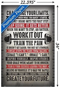 Challenge Your Limits Wall Poster, 14.725" x 22.375"