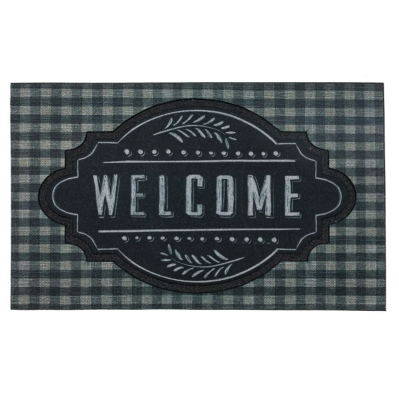 Mohawk Home Farmhouse Chalkboard Grey 1' 6" X 2' 6" Door Mat