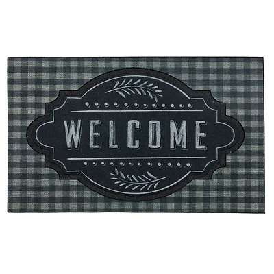 Mohawk Home Farmhouse Chalkboard Grey 1' 6" X 2' 6" Door Mat