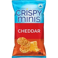 Quaker Crispy Minis Brown Rice Chips Cheddar Cheese, 100 g.