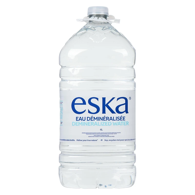 Eska Natural Spring Water 4L Bottle - Demineralized, Demineralized Natural Spring Water