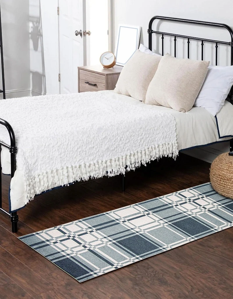 Tapis Lavable ECARPET à Carreaux pour Chambre, Salon, Chambre d'Enfant, Couloir