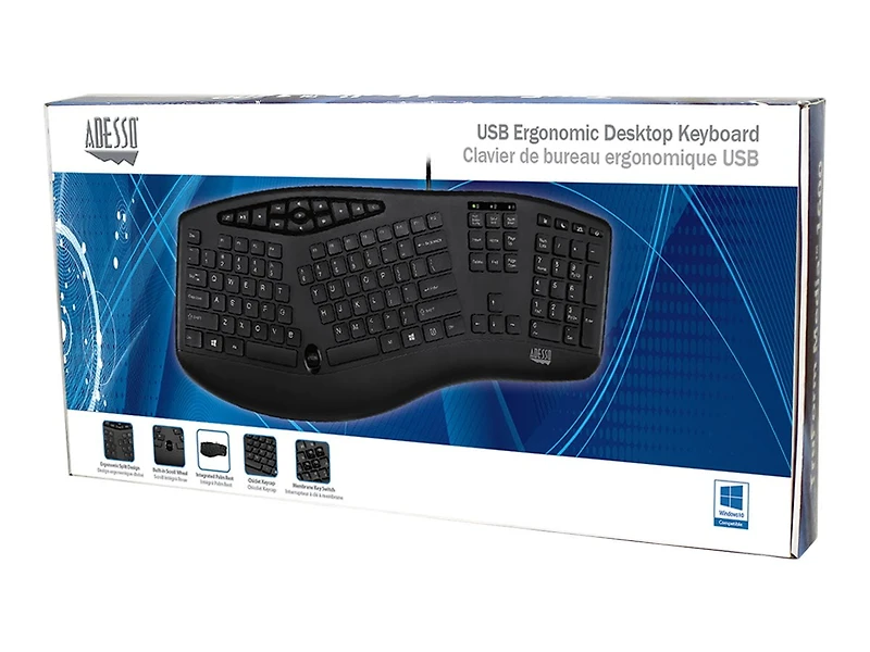 Adesso French Canadian Ergonomic Desktop Keyboard