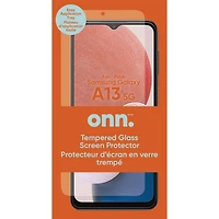 onn. Protecteur d'écran en verre simple pour Samsung Galaxy A13 avec support