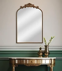 Crystal Art Gallery 20" x 30" Gold Filigree Arch Wall Mirror, With Frame <ul><li>Its classic design complements various interior themes from traditional to contemporary.</li><li>Not just a mirror but a piece of art that enhances the beauty of your space.</li><li>Built to last with high-quality materials ensuring stability and longevity.</li><li>Designed to lean</li></ul>