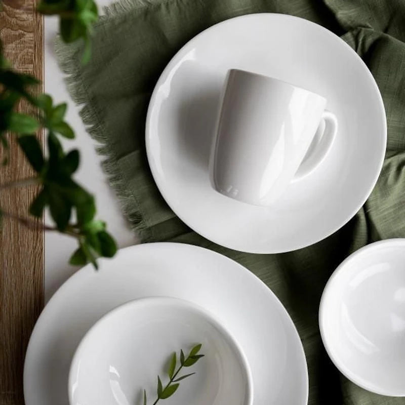 Assiette à dîner CorelleMD Classic Winter Frost White Assiette ronde, 22 cm/8,5 po