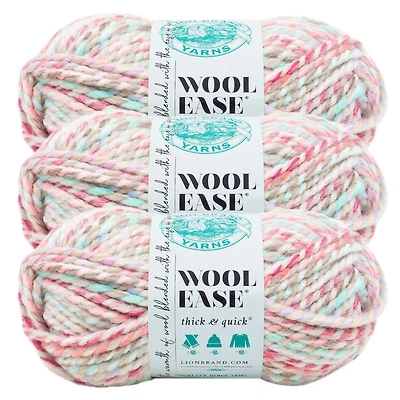Lion Brand Wool-Ease Thick & Quick Yarn #6 Super Chunky Wool Acrylic Yarn 3-Pack